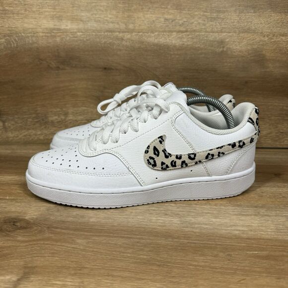 Nike Women's Court Vision Low Leopard Swoosh White DD9665-100 Size 8.5 - Picture 3 of 8